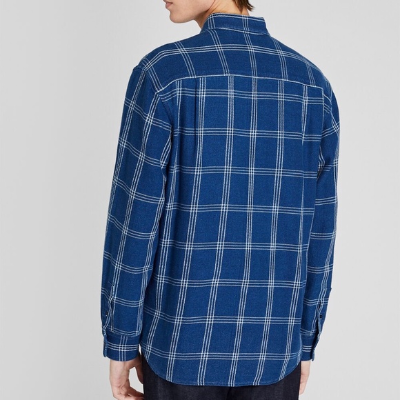 Long Sleeve Relaxed Indigo Twill Shirt Jacket -New With Tags -NEVER WORN -Indigo - Picture 2 of 5